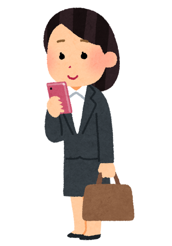 スマートフォンでアプリを操作するイラスト