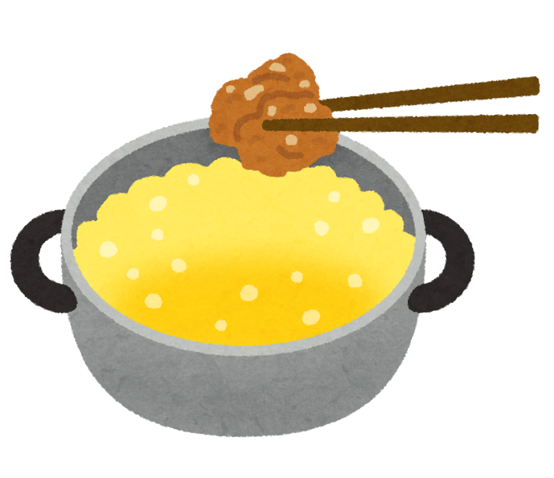 唐揚げを揚げているイラスト