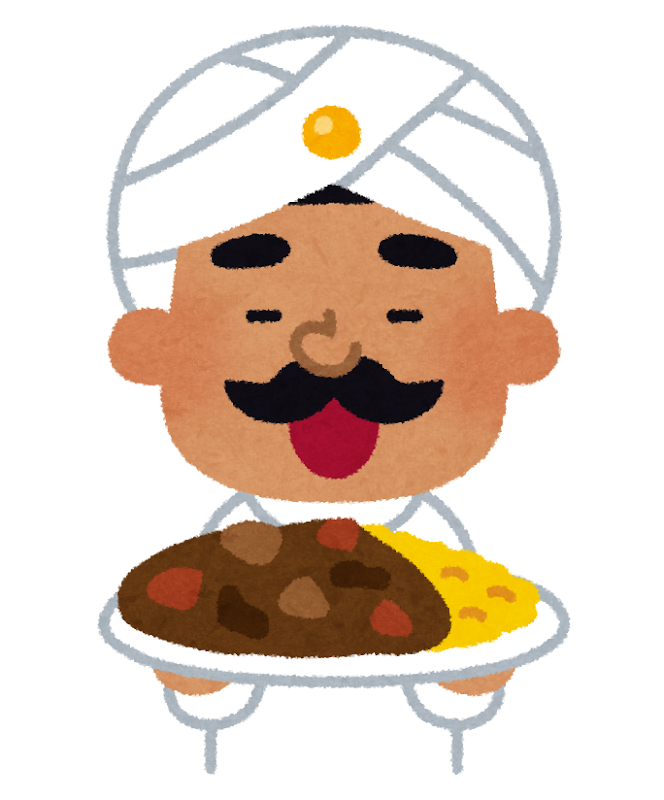 インド人のカレー屋さんのイラスト