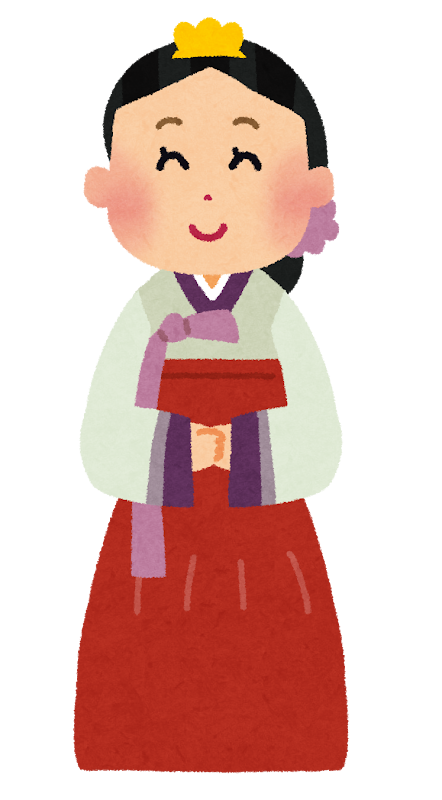 チマチョゴリを着た女性のイラスト