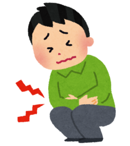 お腹が痛い人のイラスト