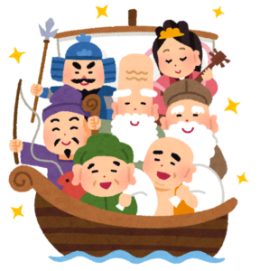 七福神と宝船のイラスト