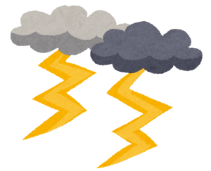 雷と雷雲のイラスト