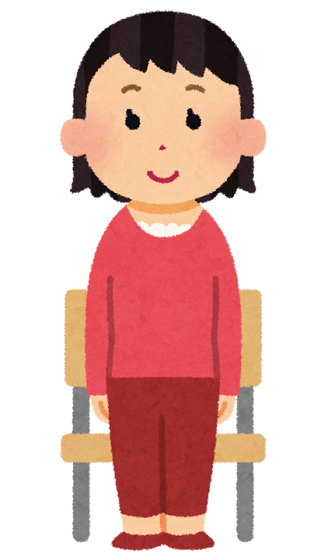 起立をしている女の子のイラスト