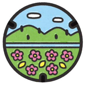 カラーマンホールのイラスト