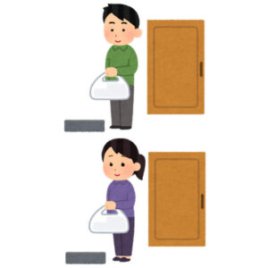 出前を受け取る人のイラスト
