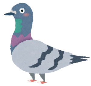 歩くハトのイラスト