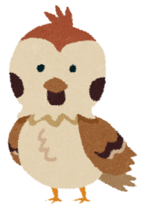 跳ねるスズメのイラスト