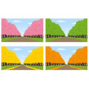 並木道のイラスト