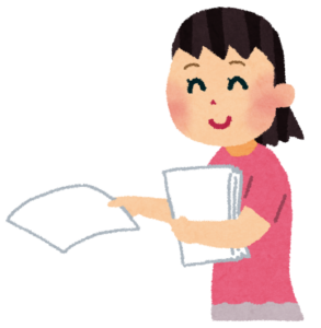 チラシを配る人のイラスト