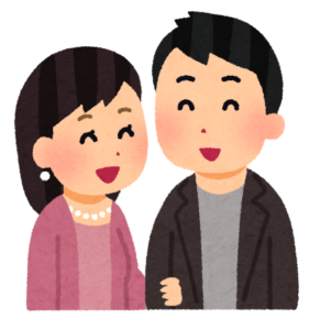 デートをするカップルのイラスト