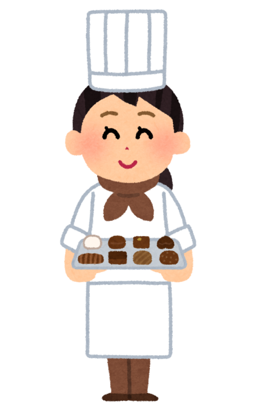 チョコレートを作るショコラティエのイラスト