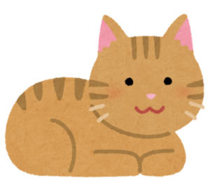 香箱座りの猫のイラスト