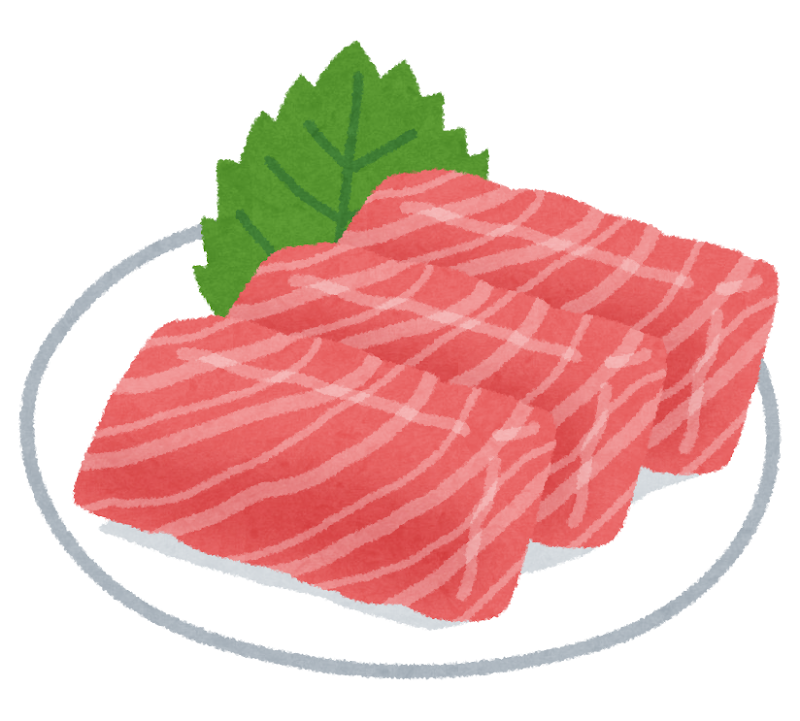 大トロの刺身のイラスト