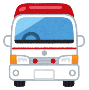 前から見た救急車のイラスト