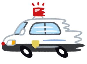 急ぐパトカーのイラスト