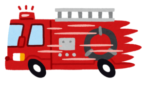 急ぐ消防車のイラスト