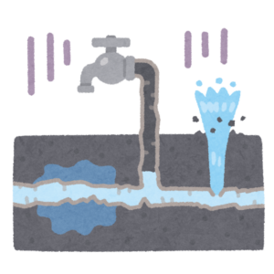 老朽化した水道管のイラスト