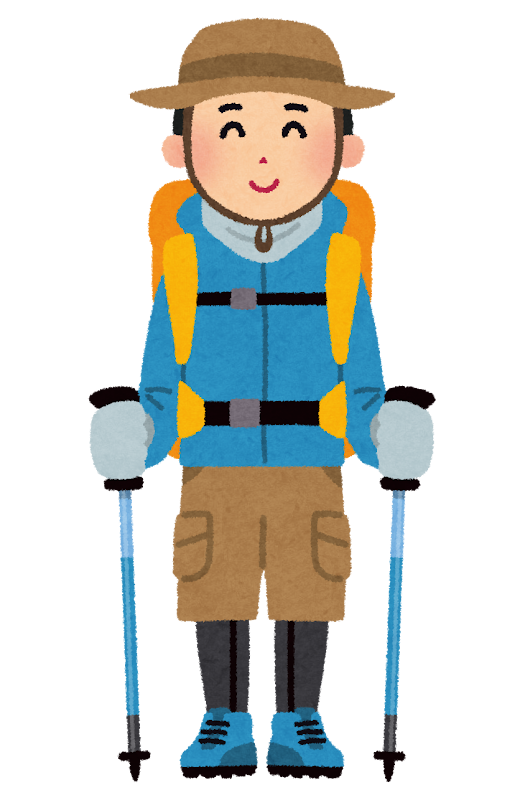 登山をしている男性のイラスト