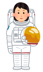 宇宙服を着た宇宙飛行士のイラスト