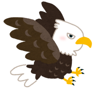 翼を広げたワシのイラスト