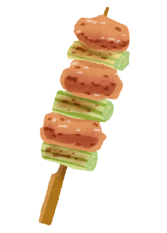 焼き鳥（ねぎま）のイラスト