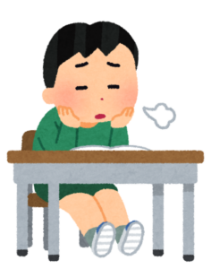 退屈そうな子どものイラスト