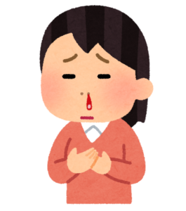 鼻血が出た女性のイラスト