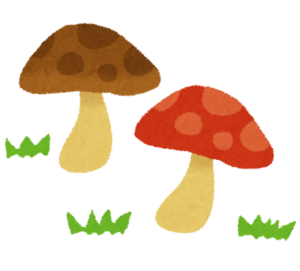 2本のきのこのイラスト
