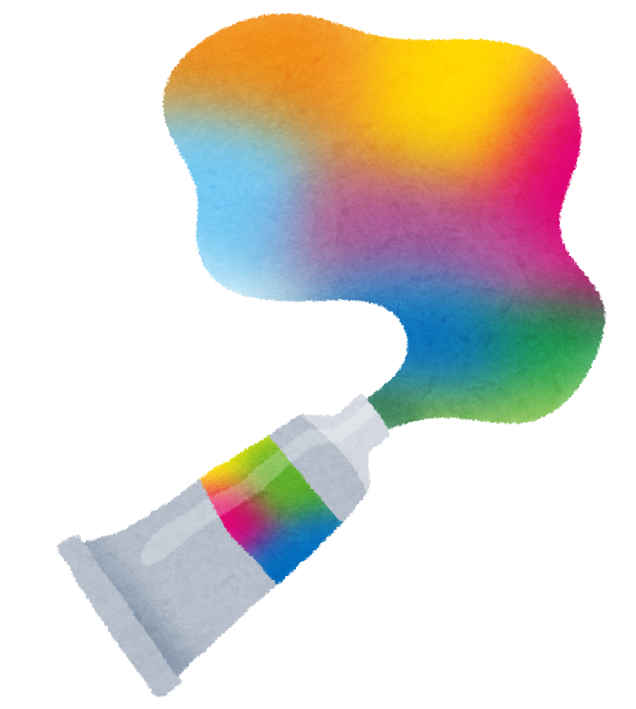 カラフルな絵の具のイラスト