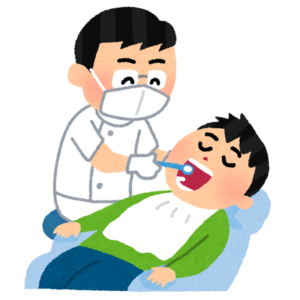 歯の治療をする歯医者のイラスト