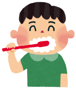 歯みがきをする男の子のイラスト