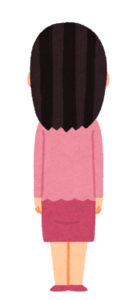 長い髪を伸ばした女性の後ろ姿