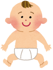 おむつ姿の赤ちゃん
