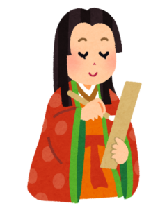 和歌を詠む平安時代の女性