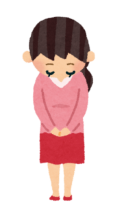 お辞儀をする女性