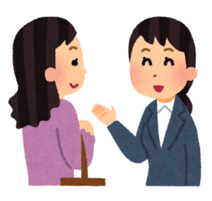 接客で言葉を交わす様子