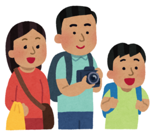 外国人観光客の家族