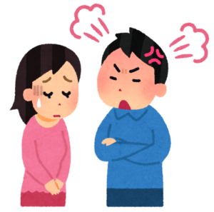 腹を立てて怒っている男性のイラスト