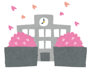 桜と校舎