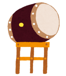 お祭りの和太鼓のイラスト