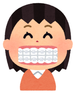 歯列矯正の装置をつけた人