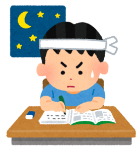 夜に勉強する子ども