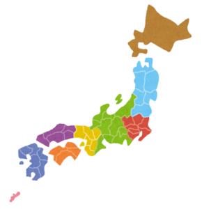 北を上にして描かれた日本地図