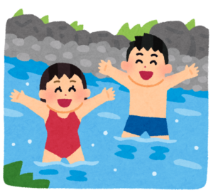川で遊ぶ子どもたち
