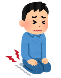 正座で足がしびれる男性