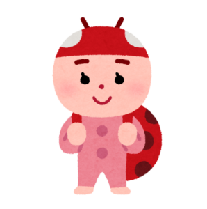 てんとう虫のキャラクターのイラスト