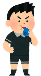 笛を持つ審判