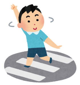 横断歩道を渡る子どものイラスト