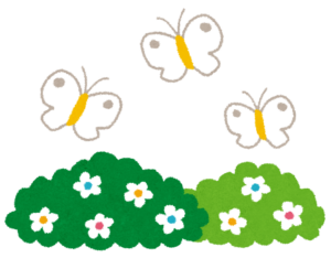 花畑と蝶